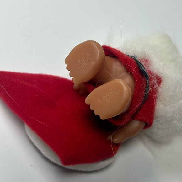 Vintage DAM Mini Red Santa Troll Doll with Santa Hat and white hair - Picture 4 of 5